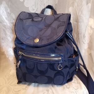 Coach Kyra Navy Blue Backpack